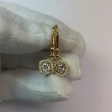 Halo-Styled Natural Earth Mined Diamond Dangle Earrings 1.60 Carats 14K White Gold