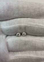 1 Carat Round 4 Prong Set Diamond Genuine Stud  14K White Gold