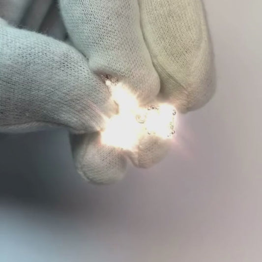 3.20 Carats Cushion Natural Earth Mined Diamond Stud Earring Women Gold Jewellery