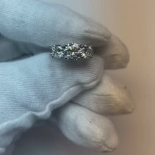 3 Stone Round Natural Earth Mined Diamond 2 Carat Engagement Ring Solid Gold Jewellery
