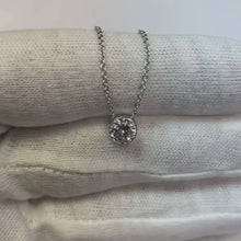 Round Brilliant Cut 1 Carat Natural Earth Mined Diamond Pendant Necklace 14K White Gold