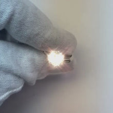 3 Stone Oval & Baguette Engagement Ring 1.30 Carats White Gold 14K