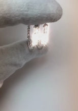 F Vvs1 Round Cut 4.80 Carats Natural Earth Mined Diamonds Hoop Earrings White Gold 14K