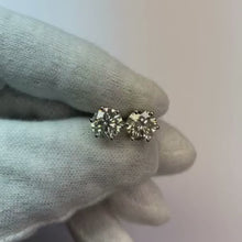 4 Ct Sparkling Round Cut Natural Earth Mined Diamonds Women Stud Earrings White Gold 14K