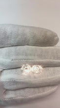 2.10 Carats Round Real Natural Earth Mined Diamonds White Gold 14K Studs Pair Halo Earrings