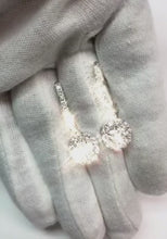 3.44 Carats Prong Set Natural Earth Mined Diamonds Lady Dangle Earrings White Gold 14K