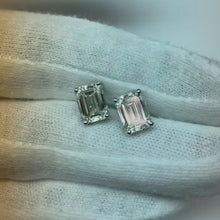 Big Emerald Cut 6 Carats Natural Earth Mined Diamond Stud Earrings Women Jewellery