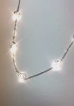 Natural Earth Mined Diamond Half Way Around Chain Necklace 3.15 Carats 14K White Gold