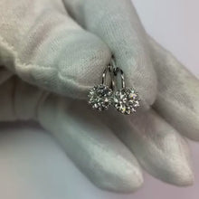 1.50 Carats Old Miner Cut Natural Earth Mined Diamond Stud Earrings White Gold 14K