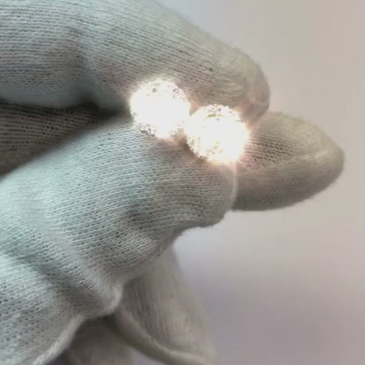 1.30 Carats Round Halo Natural Earth Mined Diamond Stud Earring White Gold Jewellery New