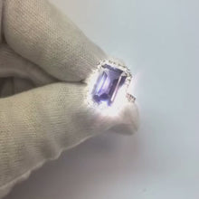 5.50 Ct Emerald Cut Tanzanite Natural Earth Mined Diamond Solitaire Ring With Accent