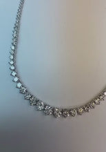 Round Natural Earth Mined Diamonds 13 Carats Women Tennis Necklace White Gold 14K