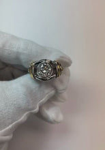 Two Tone Natural Earth Mined Diamond Solitaire Mens Ring Bezel Set 2 Carats