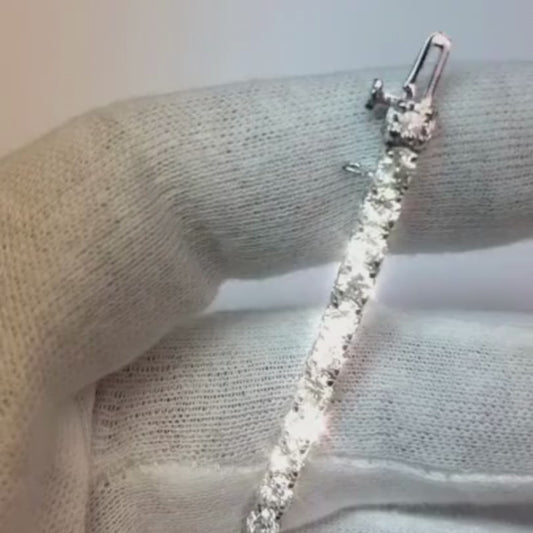 Brilliant Cut 6 Carats Natural Earth Mined Diamonds Tennis Bracelet White Gold