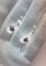 2.30 Carats Round Ceylon Sapphire And Natural Earth Mined Diamond Cluster Earring