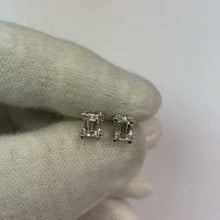 Natural Earth Mined Diamond Studs Emerald Cut 1.50 Carats