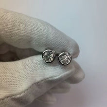 2 Carats Round Solitaire Natural Earth Mined Diamond Stud Earring White Gold