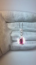 Red Ruby With Natural Earth Mined Diamonds 5 Carats Pendant Necklace Gold White 14K