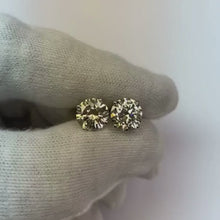 Natural Earth Mined Diamond Stud Earrings 5 Carats 14K White Gold