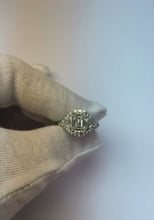 Emerald Trillion Natural Earth Mined Diamond Engagement Ring 3.95 Carats Brilliant Cut