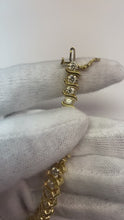 Real Round Natural Earth Mined Diamond S Link 14K Yellow Gold Tennis Bracelet