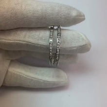 Princess Cut Channel Set Natural Earth Mined Diamond Hoop Earring Gold 14K 3 Carats