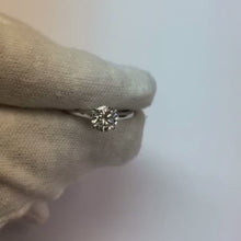 Real  Round Diamond Solitaire Engagement Ring 14K White Gold
