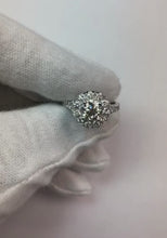 2 Ct Round Prong Set Natural Earth Mined Diamond Real Wedding Ring Halo 14K White Gold