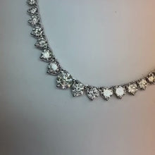 14 Ct Round Cut Natural Earth Mined Diamonds Lady Necklace F Vvs1 14K White Gold