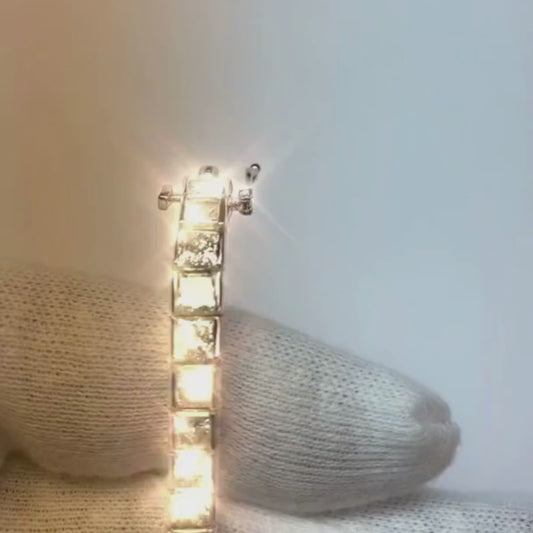 Princess Cut Sparkling Natural Earth Mined Diamonds Tennis Bracelet Wg 14K 14.70 Carats