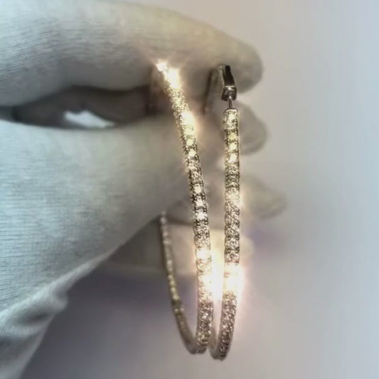 Earth Mined Diamond Hoop Earrings