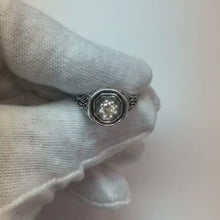 Solitaire Round Natural Earth Mined Diamond Ring Old European Vintage Style 0.25 Carats