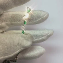 Natural Earth Mined Diamond Green Emerald Tennis Bracelet 6.05 Carats White Gold 14K