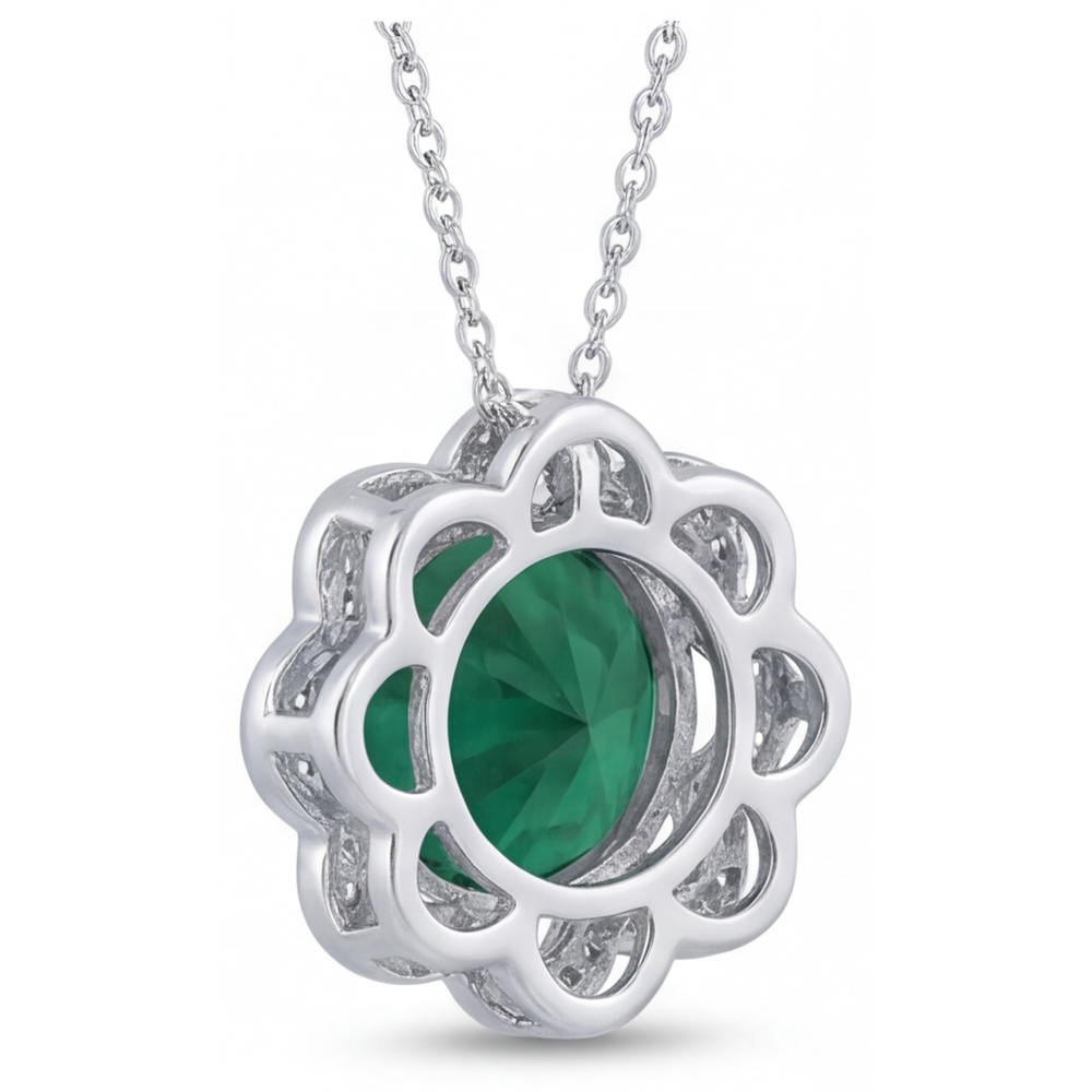 Real Tourmaline Gemstone Pendant 2.25 ct 14K White Gold – profile view