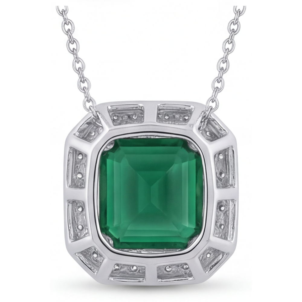 Tourmaline Gemstone Pendant 3.50-ct 14K White Gold – profile view