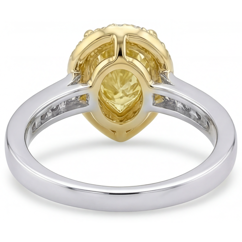 Yellow Canary Diamond Fine Jewelry Ring 1-ct 14 Karat Two Tone Gold – back view