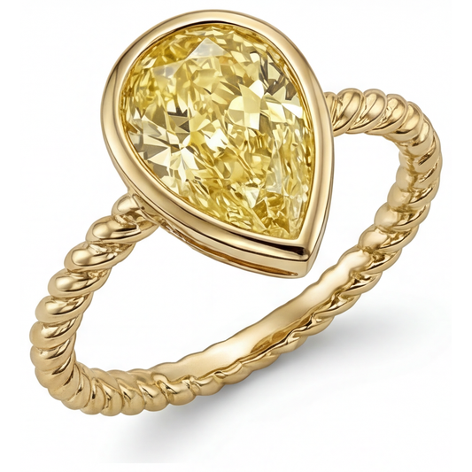 Statement Ring 14K Yellow Gold with Yellow Canary Diamond – front view