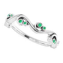 0.30 Carats Green Emerald Bezel Setting Ring White Gold 14K
