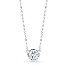 0.75 Carats Round Cut Diamond Pendant Bezel Set 14K White Gold