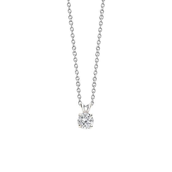0.85 Carats Women Diamond Necklace Pendant White Gold