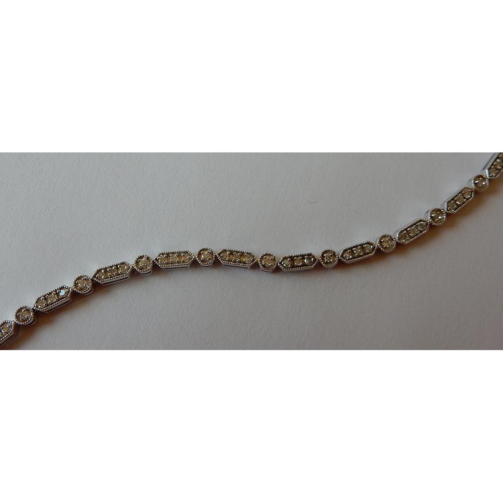 1 Carat Diamond Bracelet White Gold 14K