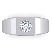 1 Carat F VS1 Diamond Men's Solitaire Ring 14K White Gold