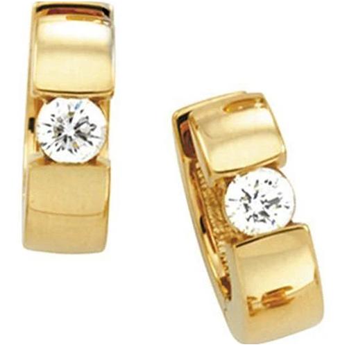 1 Carat Hinged Diamond Solitaire Hoop Earrings Huggies