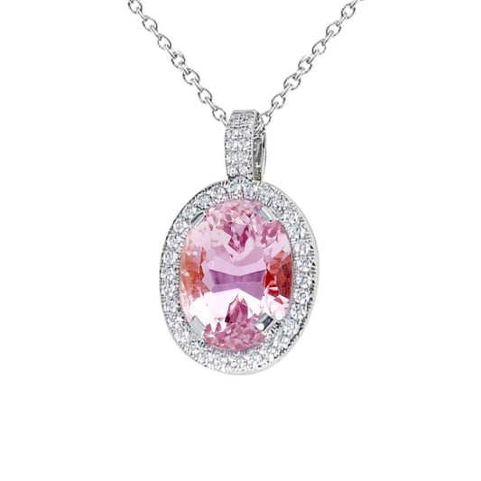 natural round kunzite 10.50ct pendant front view