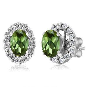 natural round tourmaline 10ct earring front view