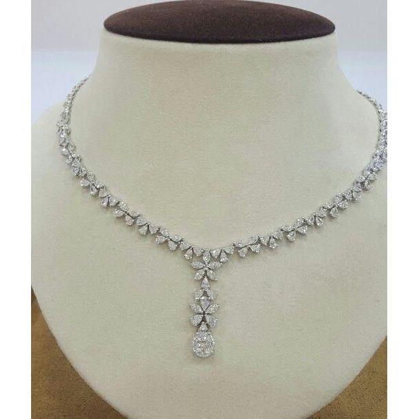 14K White Gold Women Necklace 27 Carats New