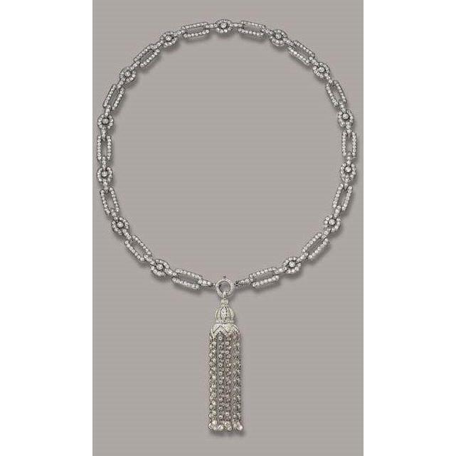 19 Ct Small Round Cut Natural Earth Mined Diamonds Chandelier Necklace Vvs1