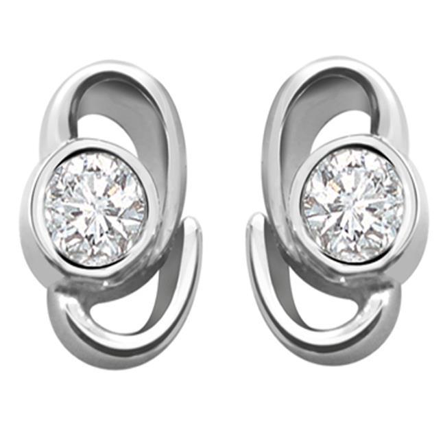 1.3 Ct Round Diamond Stud Earring 14K White Gold