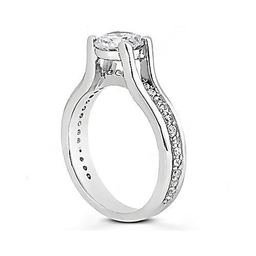 1.32 Cts. Diamond Wedding Ring White Gold 14K