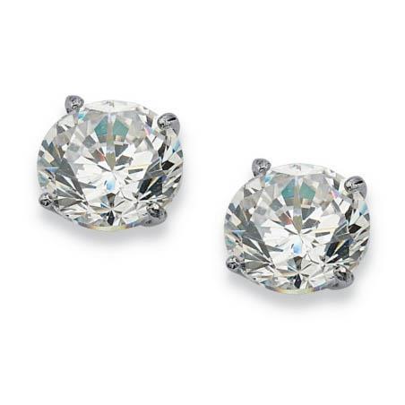 1.4 Ct Four Prong Set Round Cut Diamond Stud Earring 14K White Gold